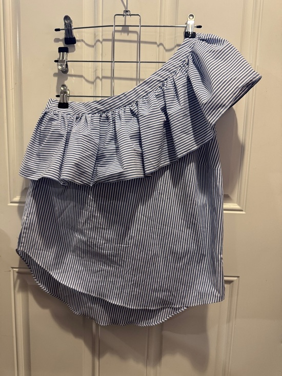 Veronica Beard Tops - NWT Veronica Beard Cruz Sleeveless Top Blue Striped Off-Shoulder Ruffle $275.00